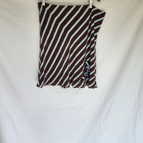 Sunny Leigh Baby blue and brown striped skirt - Picture 7 of 11